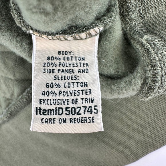 LL Bean Quilted Quarter Zip Sweatshirt Pullover Olive Green Womens XL - Picture 8 of 10